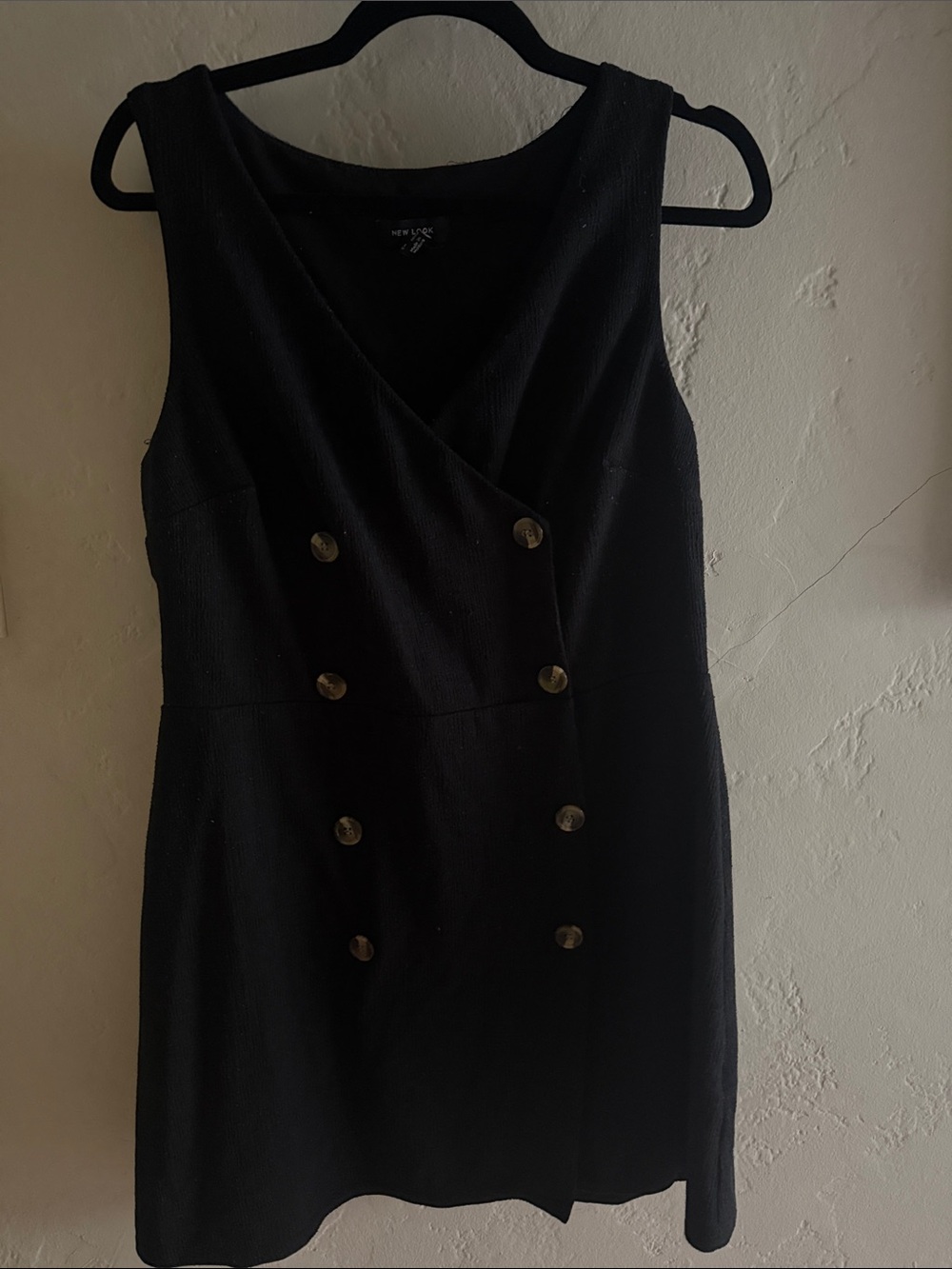 New Look Black Double-Breasted Sheath Dress